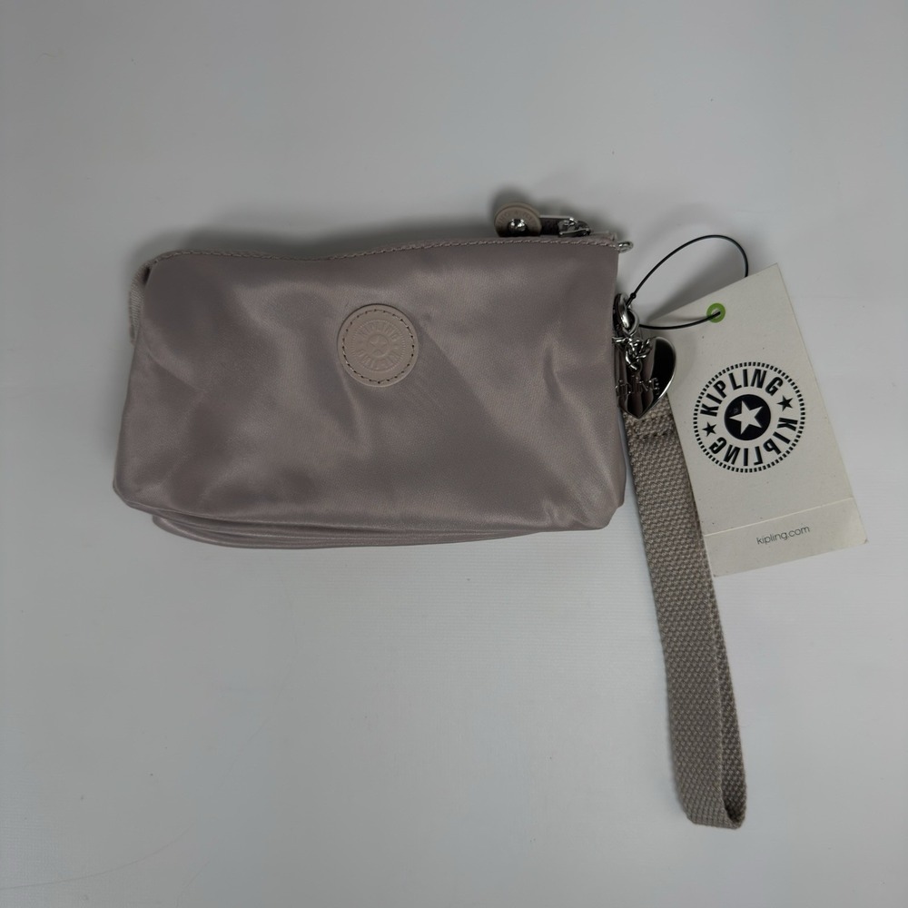 Kipling KI6284 Creativity Large Festive Ace Pouch Nylon Nude Pink Heart Clutch